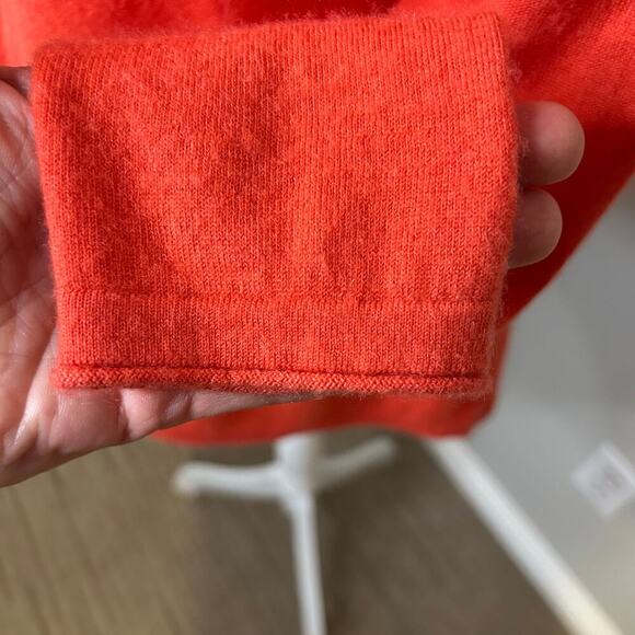 Eileen Fisher orange peach 100% cashmere waterfall open cardigan size XS - Picture 2 of 6